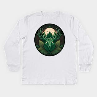 Nature Lover Deer Bear - Designs for a Green Future and Hunters Kids Long Sleeve T-Shirt